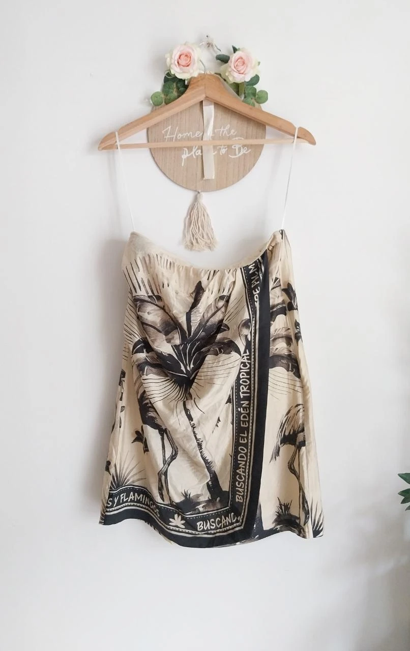 Top habillé drapé imprimé exotique H&M Taille 36 neuf – photo 2